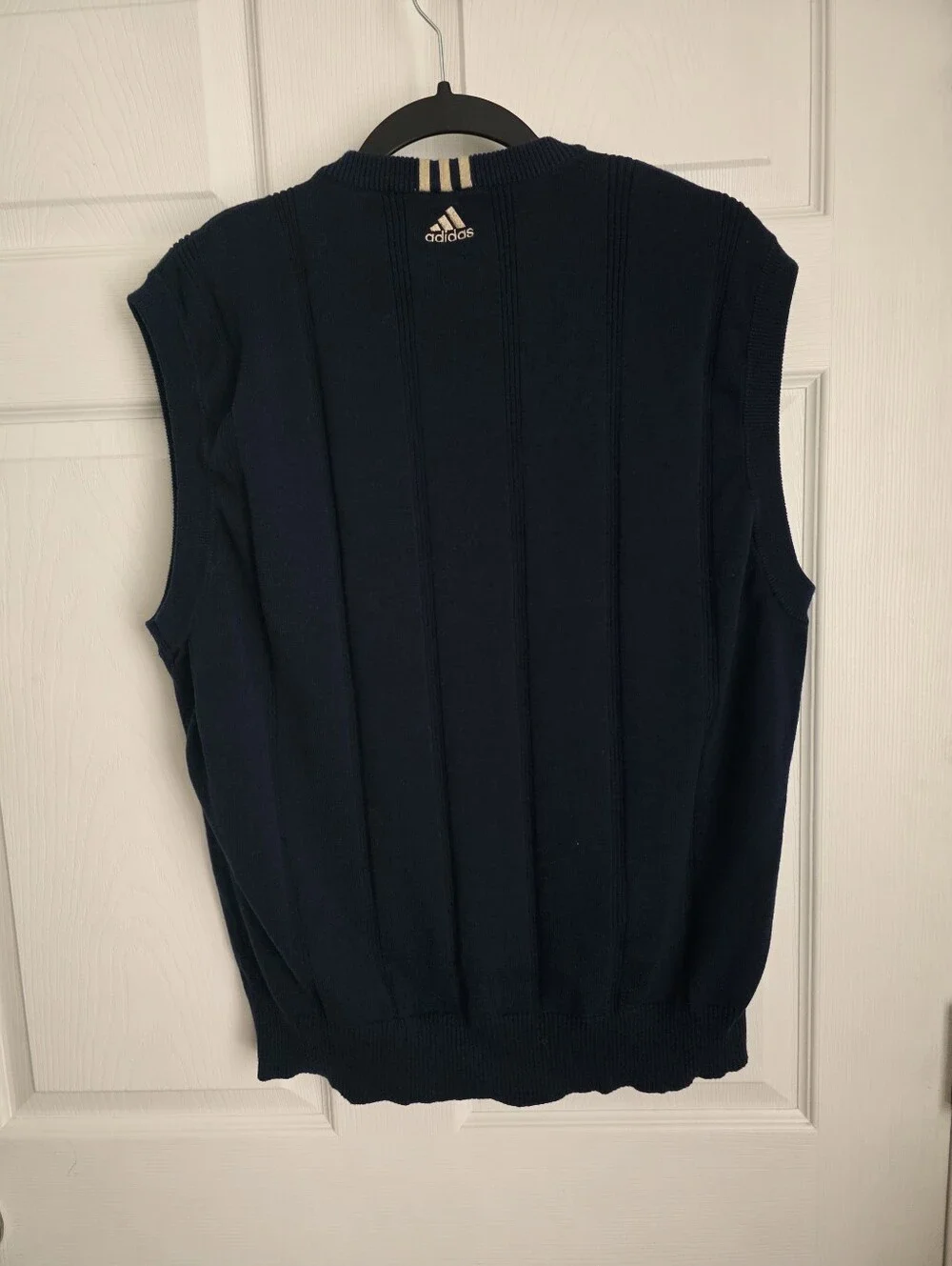 Vintage Adidas Notre Dame Fighting Irish Knit Sweater Vest  Navy Blue Size Large
